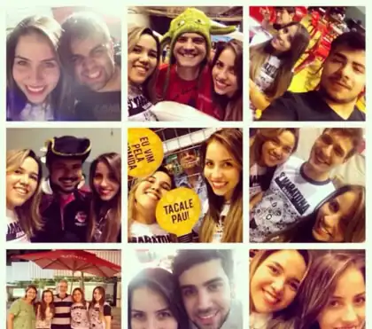 Mosaico de selfies da Maratona
